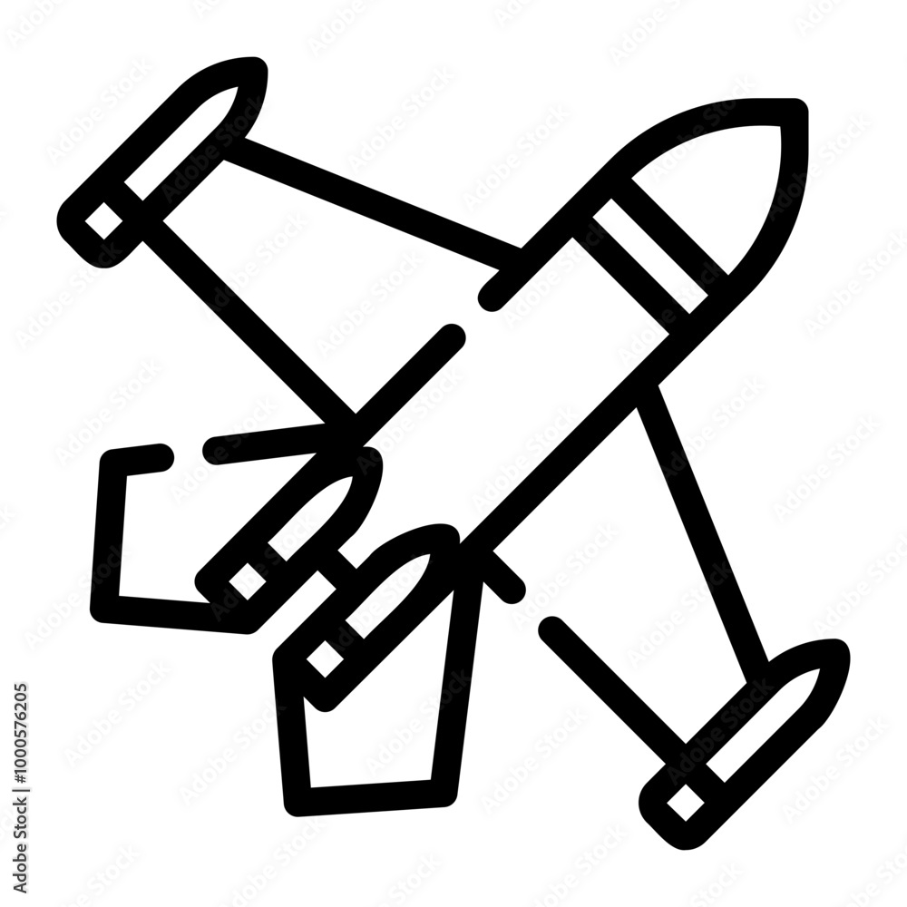 fighter jet line icon fighter jet line icon