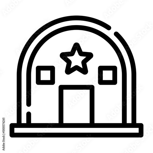 military camp line icon