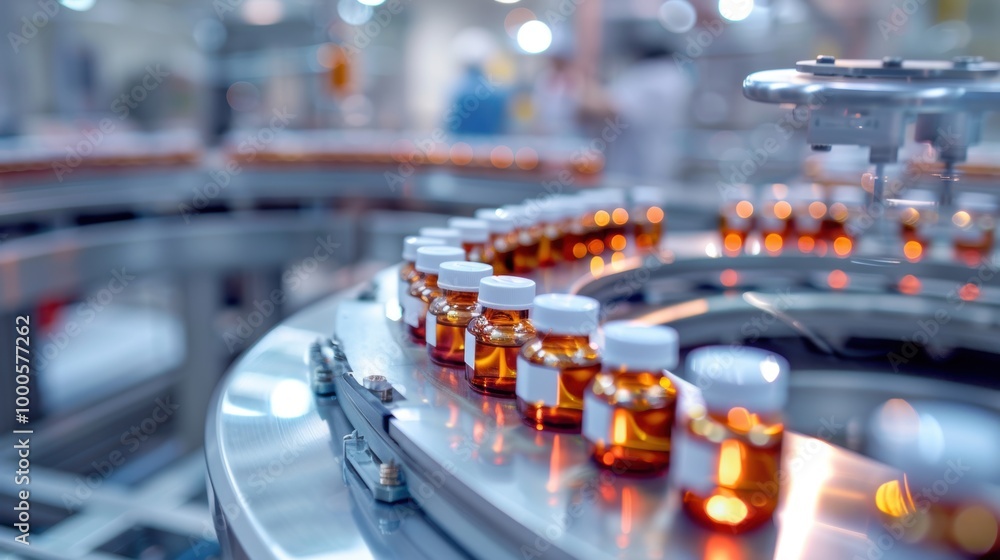 custom made wallpaper toronto digitalMedical vials on production line at pharmaceutical factory, Pharmaceutical machine working pharmaceutical glass bottles production line, health care, pandemic