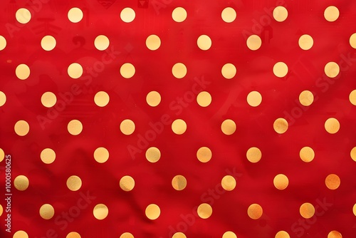 Red and Gold Polka Dot Pattern