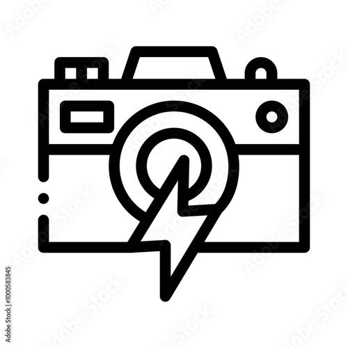 camera flash line icon