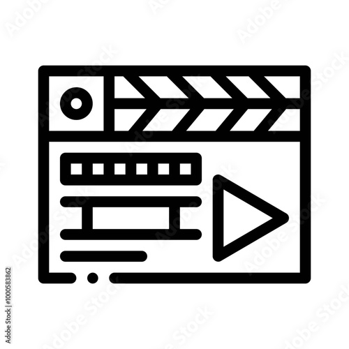 clapperboard line icon