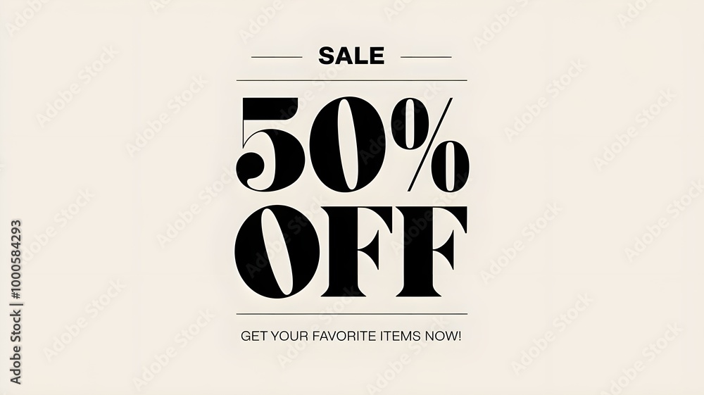 Obraz premium Illustration of a Banner 50% Off sale 