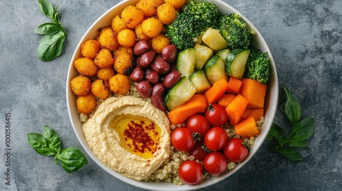 Wallpaper Mural Colorful Buddha Bowl with Quinoa and Fresh Vegetables Torontodigital.ca