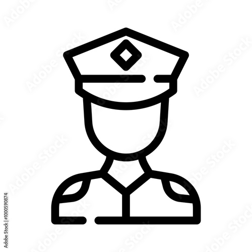 immigration officer line icon