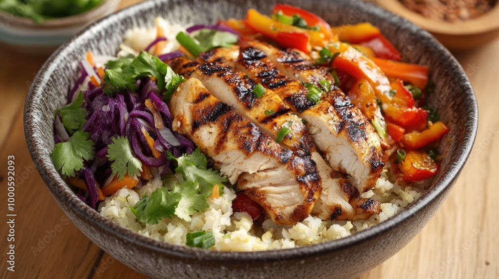 Healthy Cauliflower Rice Bowl with Vegetables Healthy Cauliflower Rice Bowl with Vegetables