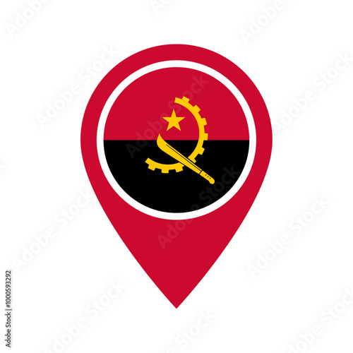 Angola flag location icon Free Download Angola flag location icon - GFXLoad