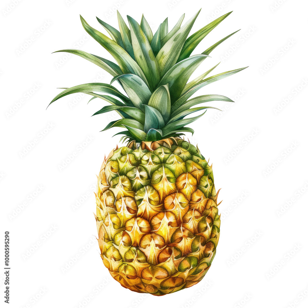 pineapple illustration isolated on transparent white background, clipping path pineapple illustration isolated on transparent white background, clipping path