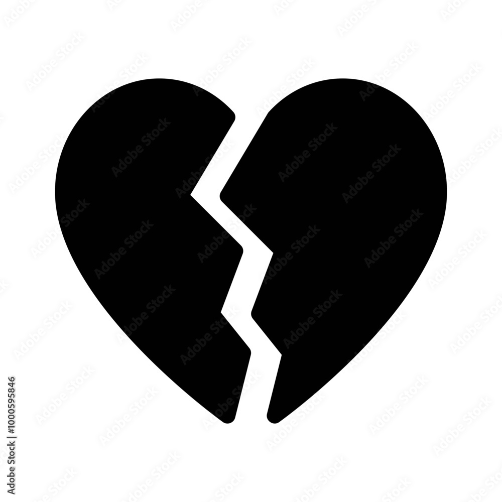 Broken Heart glyph icon Broken Heart glyph icon