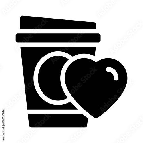 Cup Love glyph icon