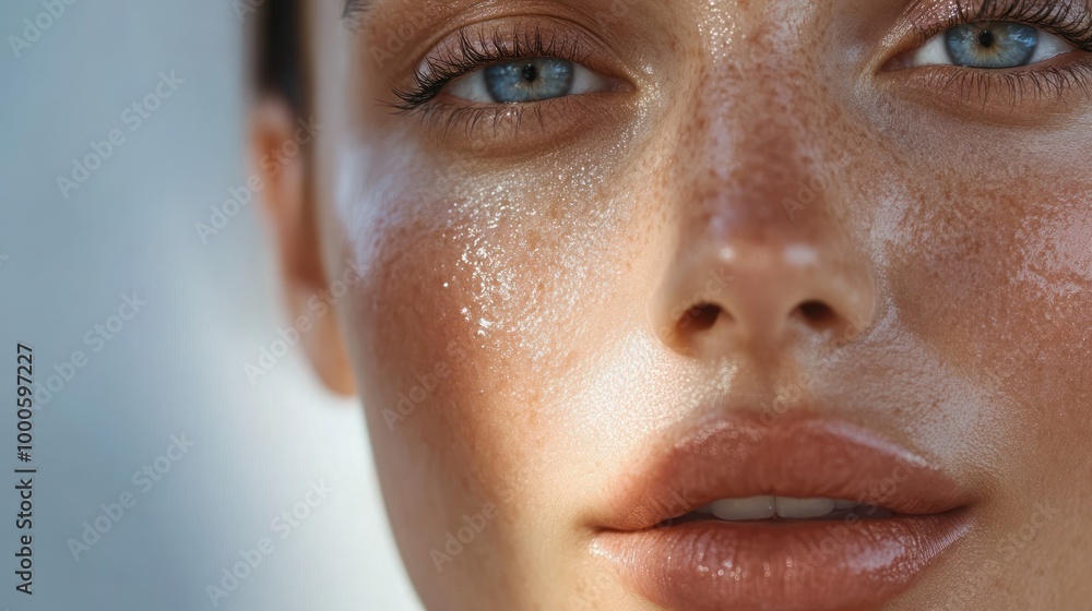 Fototapeta premium Facial skin health mask with foam mask