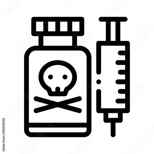 Syringe Posion line icon