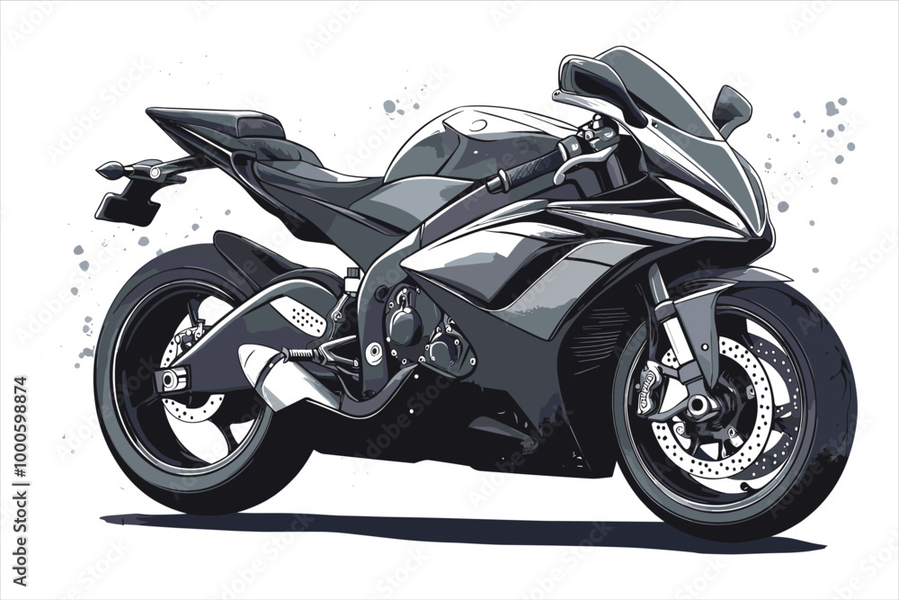Classic motorcycle vector illustration. Motor bike for logo, biker club emblem, sticker, t shirt design print Classic motorcycle vector illustration. Motor bike for logo, biker club emblem, sticker, t shirt design print