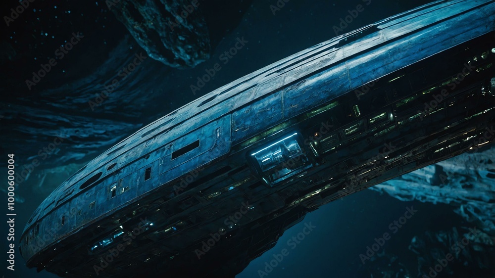 Naklejka premium a luminously rusting asari starship brig ever image