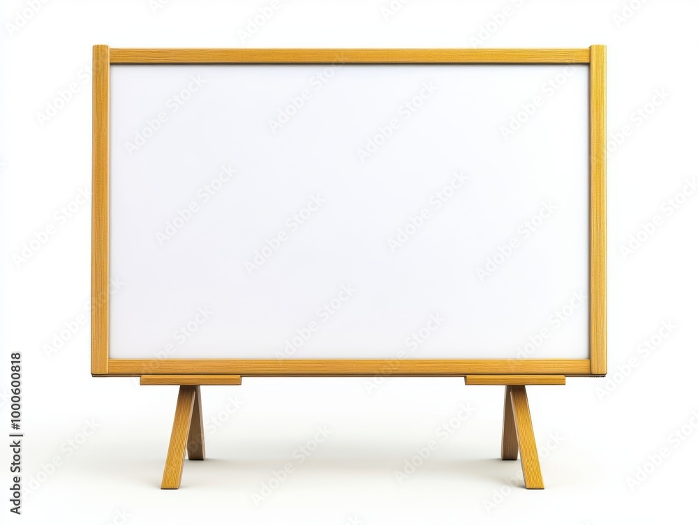 Blank Whiteboard with Wooden Frame on Easel Blank Whiteboard with Wooden Frame on Easel