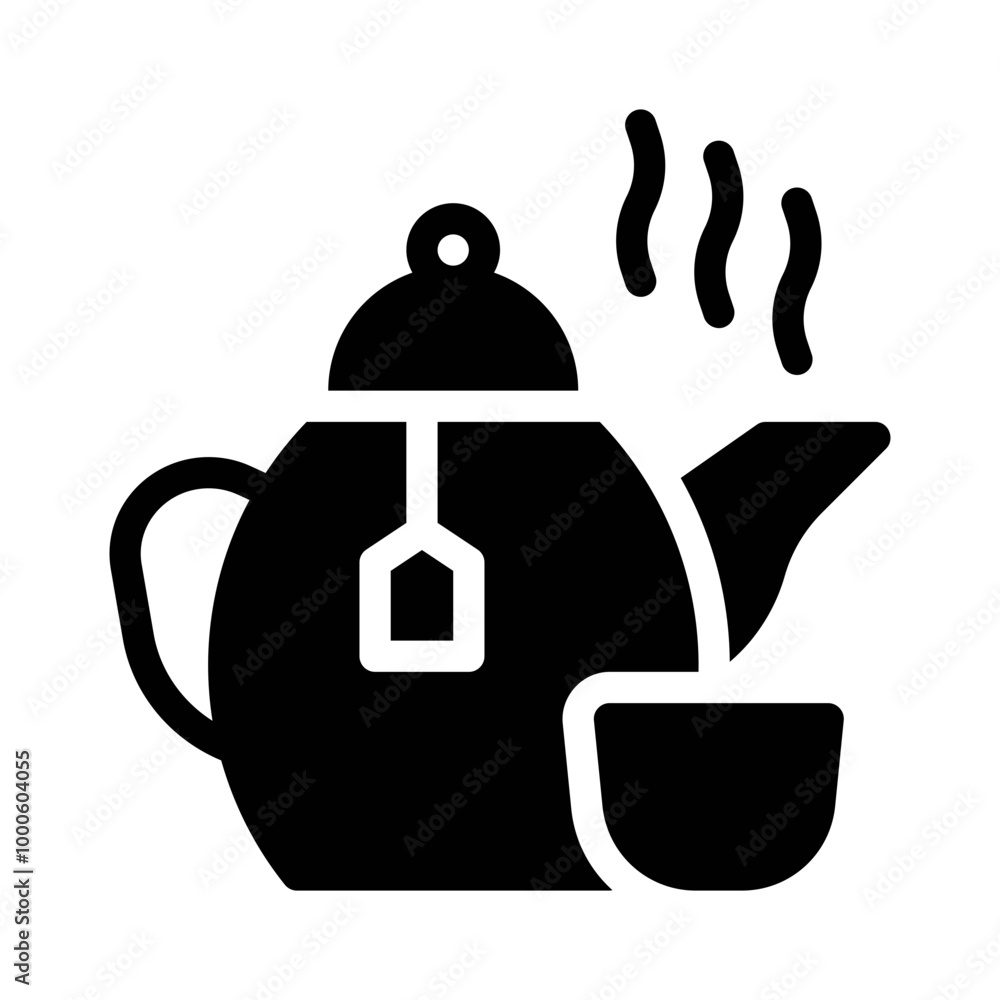Obraz premium Tea Set glyph icon