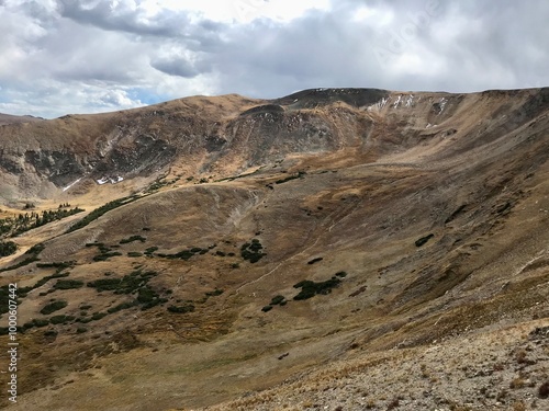 Mountain landscape with sky in autumn