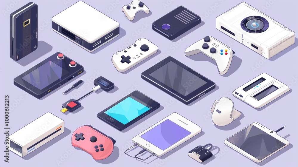 Isometric of Various Modern Electronic Devices and Gadgets Isometric of Various Modern Electronic Devices and Gadgets