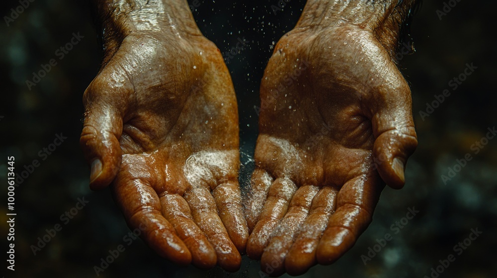 Close-up of Hands with Ligament Inflammation Close-up of Hands with Ligament Inflammation