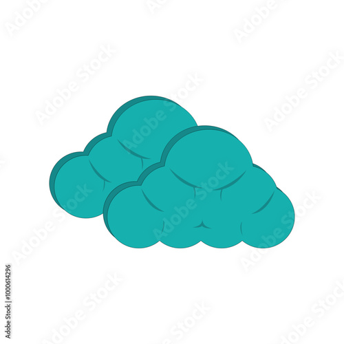 Clouds icon in isometric 3d style on a white background. Illustration of dark clouds, overcast clouds, weather signs that it will rain