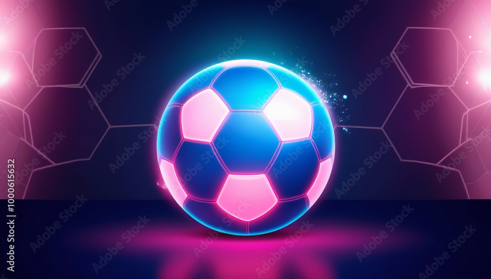 Obraz premium Football championship: Dynamic Light Particles Soccer Show