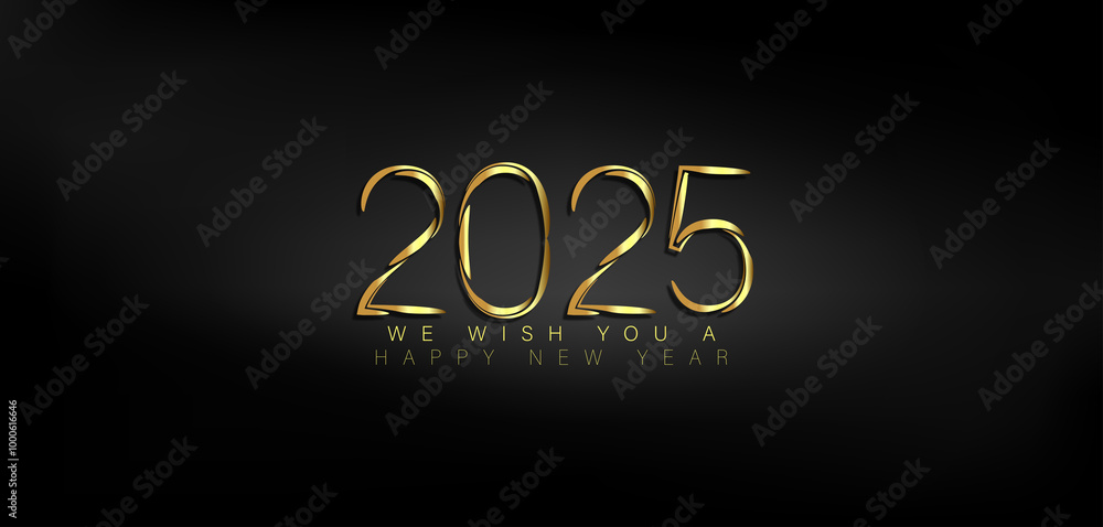 We Wish You A Happy New Year 2025 Gold Text And Beautiful Design We Wish You A Happy New Year 2025 Gold Text And Beautiful Design