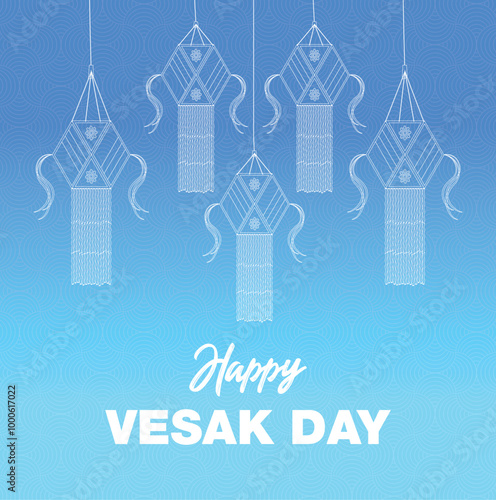 Happy Vesak Day Lantern Celebration greeting card