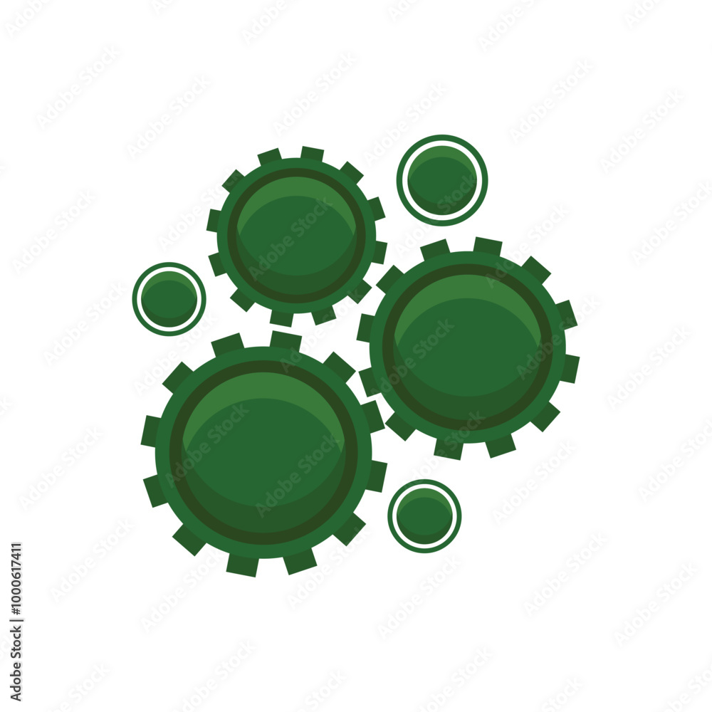 Green gear icon. Flat illustration of green gear icon for web design. Gear illustration element design, setting icon. Setting button illustration icon for various purposes Green gear icon. Flat illustration of green gear icon for web design. Gear illustration element design, setting icon. Setting button illustration icon for various purposes