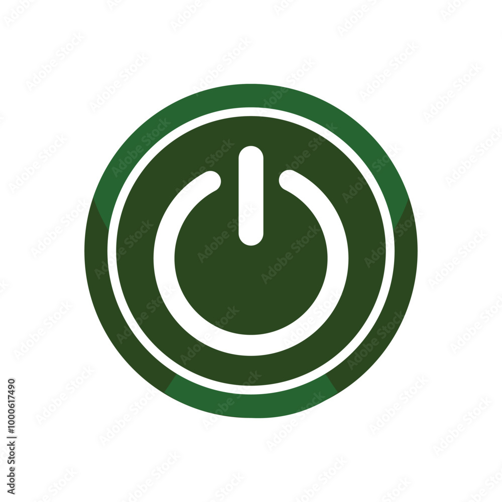 Power button icon. Green power button on white background. Black power button switch illustration element design. Power button icon for various purposes. Power button icon. Green power button on white background. Black power button switch illustration element design. Power button icon for various purposes.