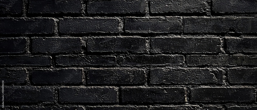 Fototapeta premium Dark and moody black brick wall texture.