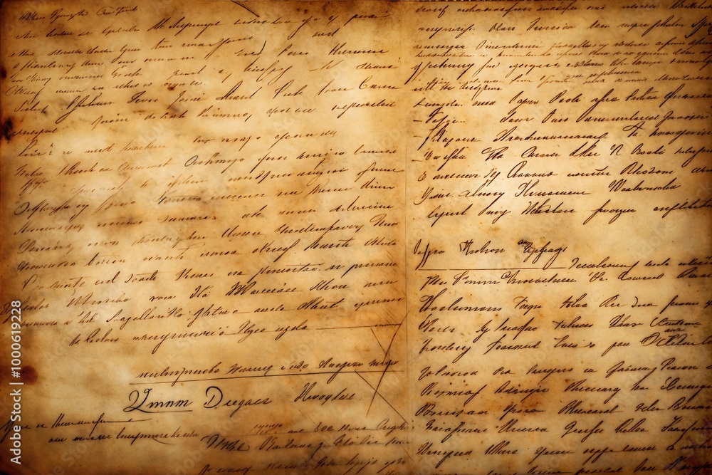 © Introvertia - Old aged paper document with vintage handwritten text