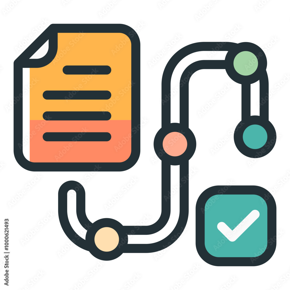 Business Workflow Vector Line Icon Symbol Business Workflow Vector Line Icon Symbol