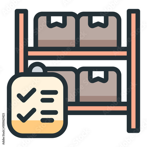 Product Inventory Vector Line Icon Symbol