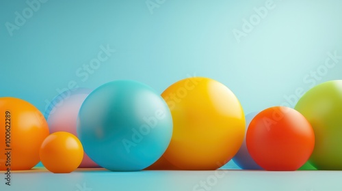 Colorful Spheres Abstract Background.