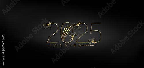 We Wish You A Happy New Year 2025 Gold Text And Beautiful Design