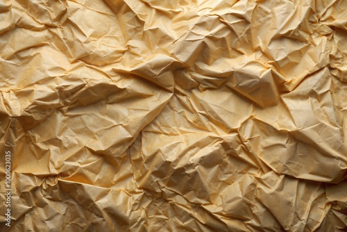 Close-up of crumpled paper with warm tones