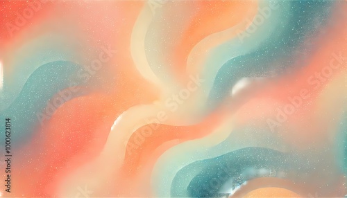 Swirling abstract gradient in coral and teal tones