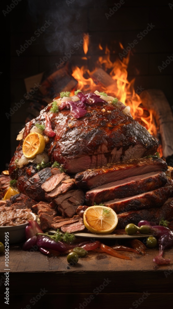 meat on fire HD 8K wallpaper Stock Photographic Image meat on fire HD 8K wallpaper Stock Photographic Image