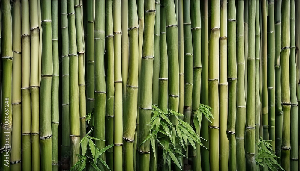 Close-up of lush bamboo stalks