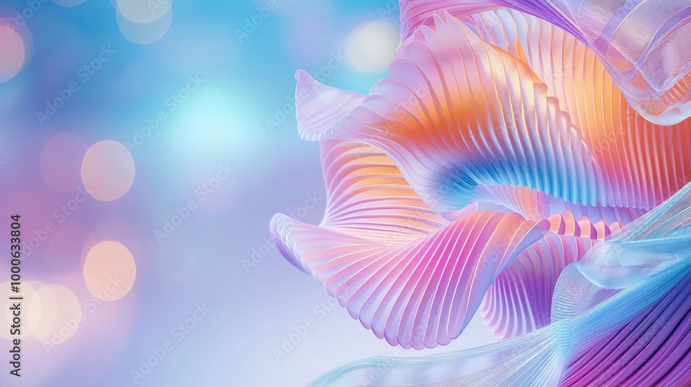 Surreal Vibrant Tones Abstract Ribbons on Cool Bokeh Background Surreal Vibrant Tones Abstract Ribbons on Cool Bokeh Background