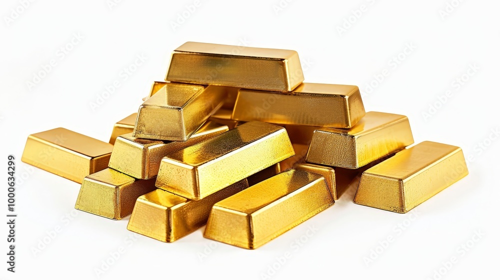 Gold Bars Symbol of Wealth and Prosperity Isolated On White Gold Bars Symbol of Wealth and Prosperity Isolated On White