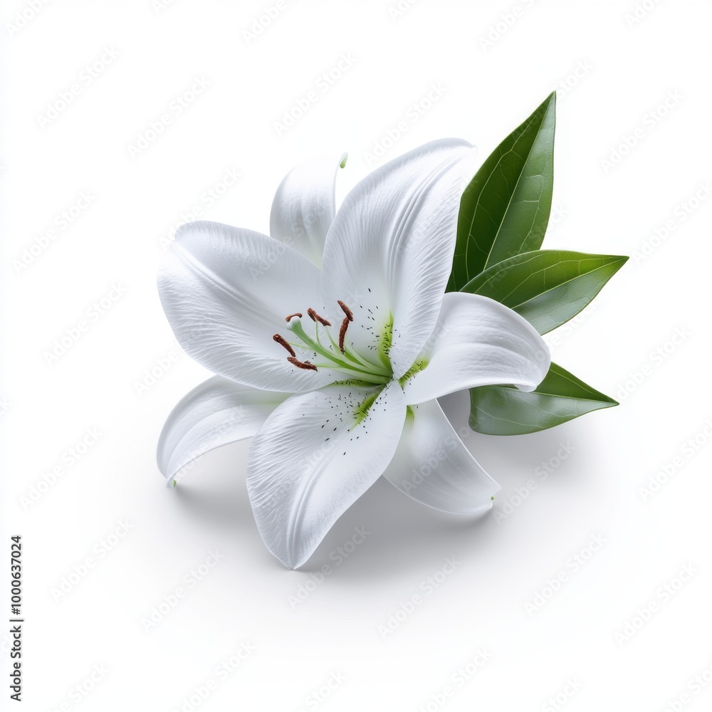 Elegant White Lily on a Clean Background Elegant White Lily on a Clean Background