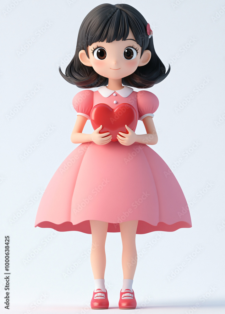 A girl with a heart in her hand A girl with a heart in her hand