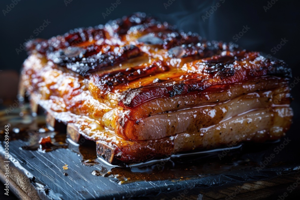 Slow-Roasted BBQ Pork Ribs with Smoky Glaze and Herb Garnish for a Savory and Gourmet Barbecue Experience Slow-Roasted BBQ Pork Ribs with Smoky Glaze and Herb Garnish for a Savory and Gourmet Barbecue Experience