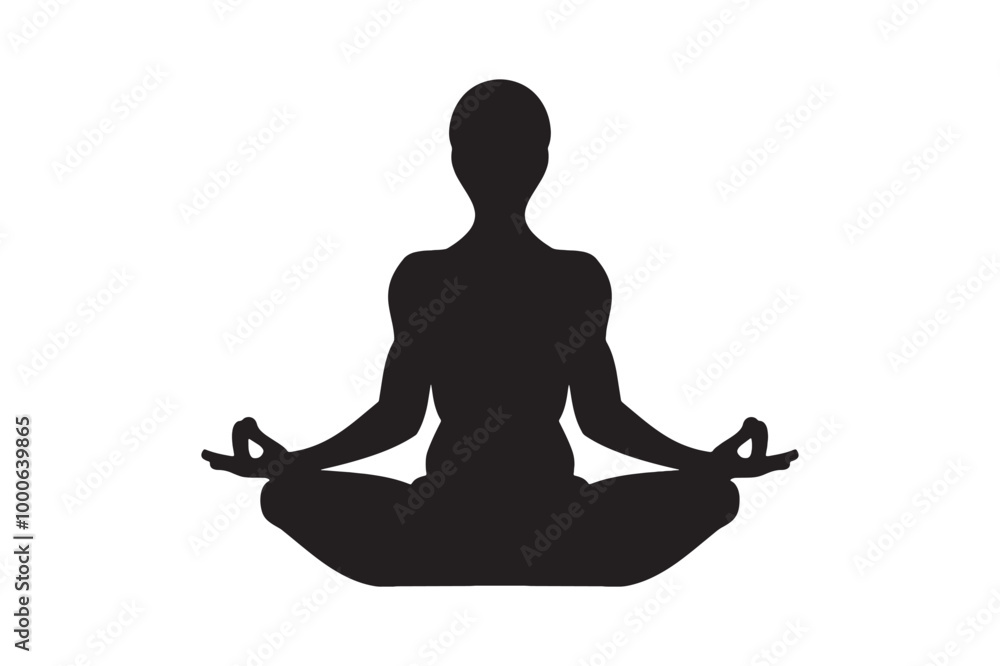 Silhouette of meditation relaxation. Silhouette of meditation relaxation.