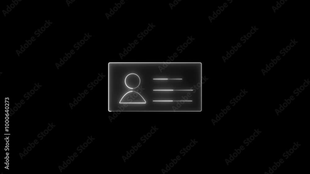 Identification card icon.ID Card icon. 4k video. Identification card icon.ID Card icon. 4k video.