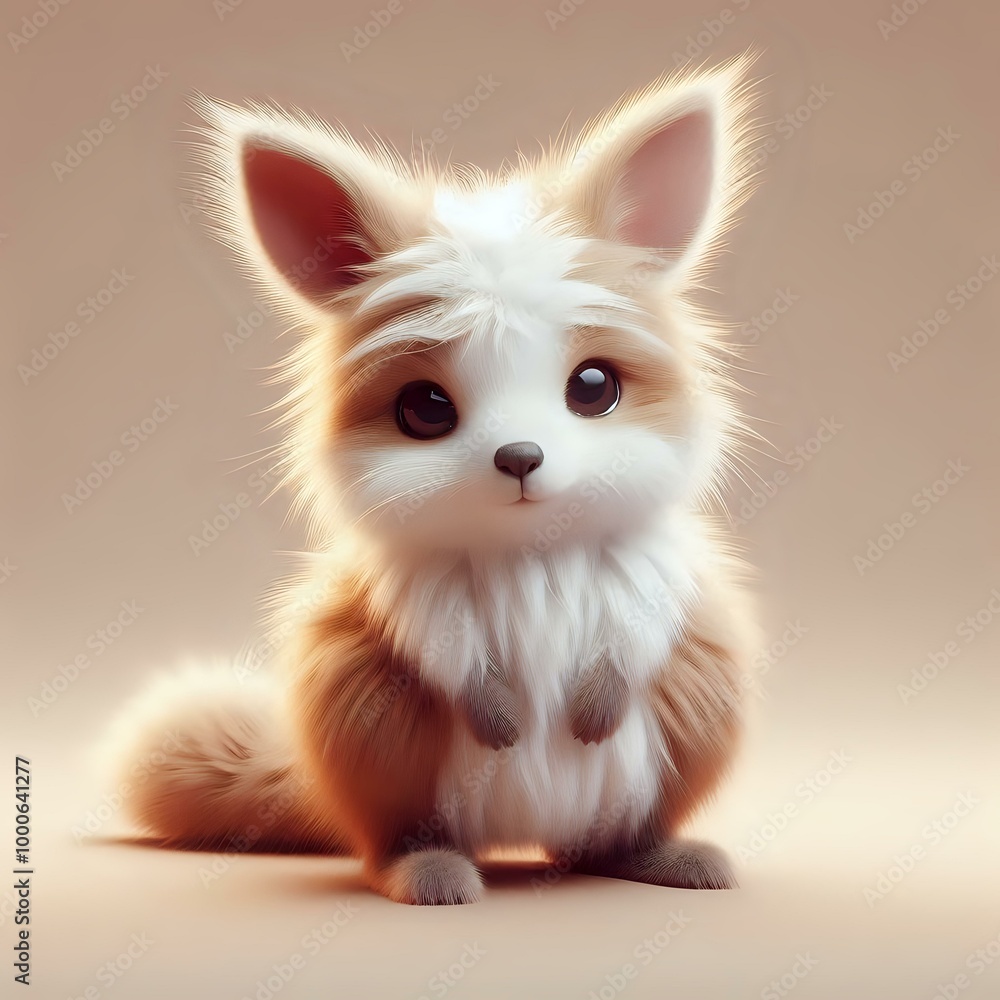 Enchanting Fluffy Fennec Fox Illustration Enchanting Fluffy Fennec Fox Illustration