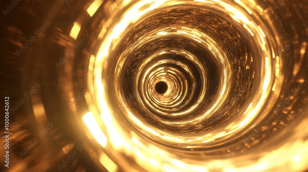 Spiral Tunnel with Overlapping Circles and Light Effects Spiral Tunnel with Overlapping Circles and Light Effects