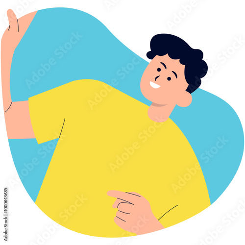 Curious People Cartoon Illustration Isolated on White Background. Vector Character Design