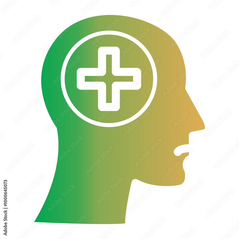 Mental Health Icon on flat gradient style. How to manage anxiety at work effectively Mental Health Icon on flat gradient style. How to manage anxiety at work effectively